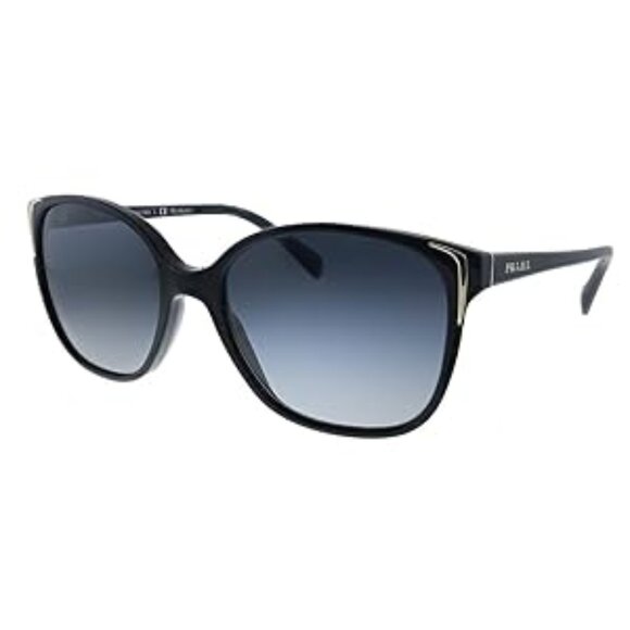 160 NWT - Prada Conceptual PR 01OS 1AB5W1 Black Plastic Square Sunglasses Grey main image 5